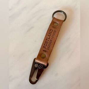 Portland Leather Long Keychain in Cappuccino